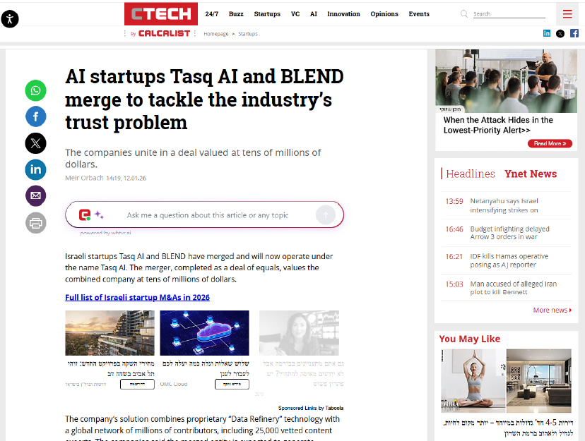 Tasq AI כלכליסט-100